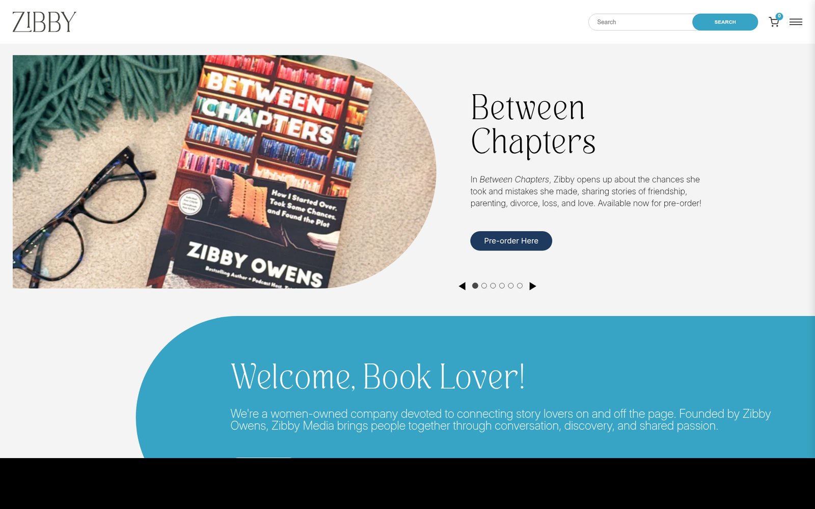 Screenshot of the ZibbyMedia.com website after redesign