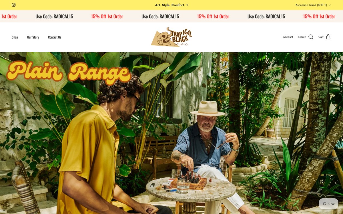 Screenshot of the TropicalBlack.com.au website after redesign